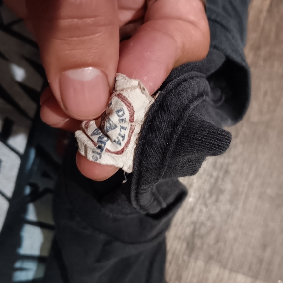 Y2K Delta Black Graphic Long Sleeve Shirt Size L - Picture 3 of 3